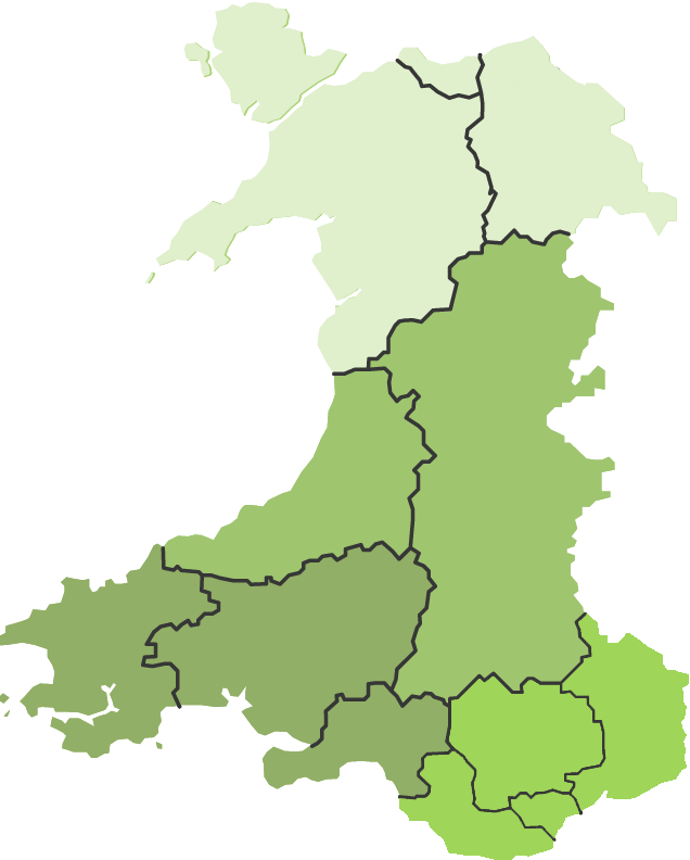 Map of Wales